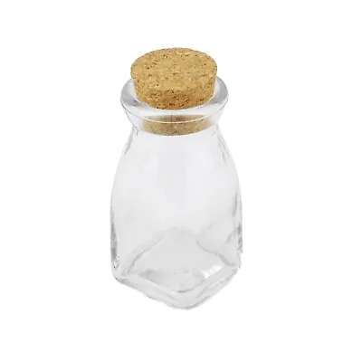  Vintage  Milk Jug Jar Glass Carafe Favor Bottle With Cork 4-1/4-inch • $7.93