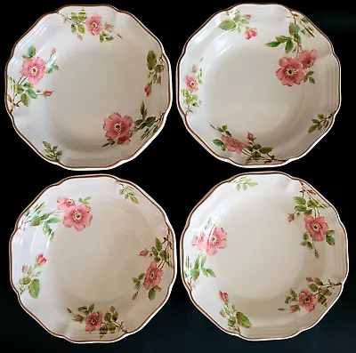 Rose Petals By Mikasa Heritage VTG Stoneware Rim Soup Bowl F 2003 - Set Of 4 • $49.95