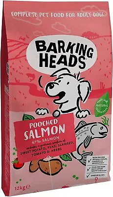 £18.98 • Buy Barking Heads Pooched Salmon Dry Adult Dog Food Grain Free Skin & Coat 2 / 12 Kg