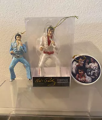 ELVIS PRESLEY CHRISTMAS ORNAMENTS Set Of 3 • $39.99