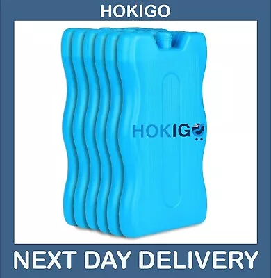 HOKIGO 6pk Freezer Blocks Reusable Ice Cool Cooler Bag Freezer Picnic Lunch Box. • £8.99