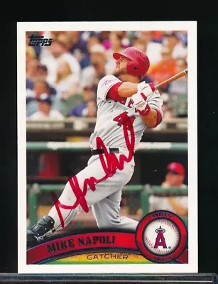 2011 Topps Mike Napoli #201 Signed Auto Autograph Red Sharpie Swsw6 • $4.99