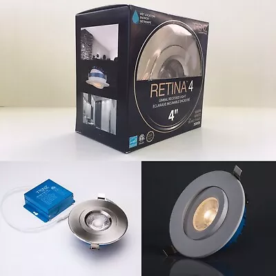 Trenz Retina 4  LED Shower Or Outdoor Gimbal Brushed Nickel Recessed Light • $17.95