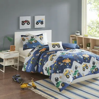 Multicolor Monster Truck Kids Boy Microfiber Comforter Set • $109.99