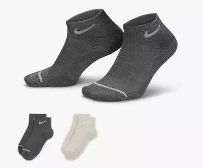 NWT Nike Everyday Cushioned Ankle Socks (2 Pairs) 8-12 Large Men's WOOL • $19.99