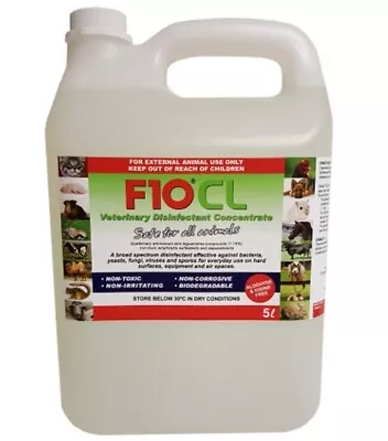 F10CL Bird Safe Disinfectant 5 Litre Concentrate • £73.99