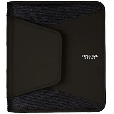 Five Star Zipper Binder 2 Inch 3 Ring Binder Expanding Pocket Durable Bla... • $39.41