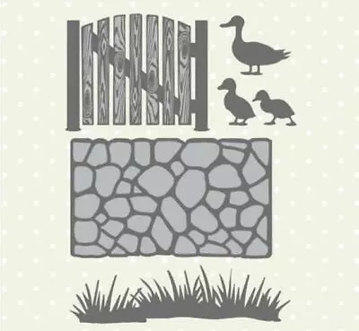 Metal Cutting Dies Grass Fence Ducks Garden Embossing Die Stencil Scrapbooking  • £3.86