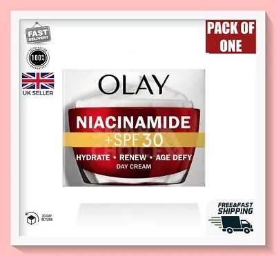 Olay Niacinamide + SPF30 Day Cream 50ml | Hydrate | Renew | Age Defy | New | F&F • £10.45