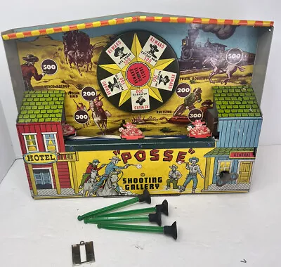 £60.86 • Buy Antique Wyandotte Posse Mechanical Shooting Gallery Toy & Box (AS IS)