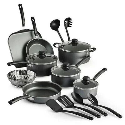 $51.08 • Buy 18 Piece Non Stick Cookware Set & Pans Kitchen Home Cooking Pot Pan, Gray