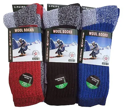 24 Pairs Men's  Wool Thermal Socks Fits 10-13 Winter Outdoor  Heavy Duty  USA • $8.99
