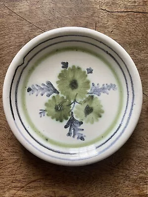 VINTAGE 1950s RYE POTTERY Green Floral Pin Dish 8.5cm • £10