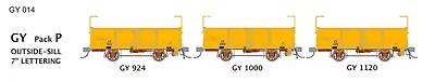 SDS HO Victorian Railways GY Open Wagon Pack P 7in Lettering Yellow • $124.99
