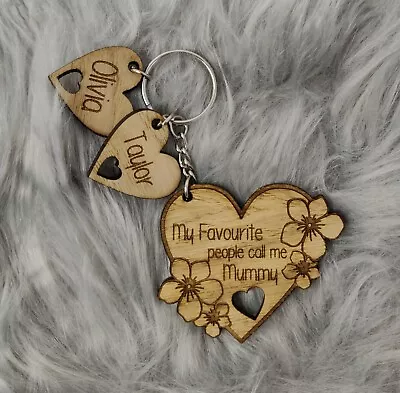 Personalised Mothers Day Gifts Wooden Keyring Birthday Gift Mum Gran Mothersday • £4.49