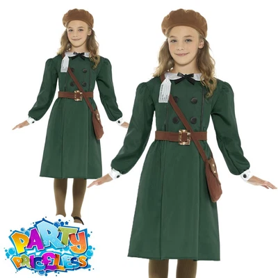 £14.99 • Buy Kids 1940s School Girl Costume World Book Week Day WW2 Girls Fancy Dress Outfit