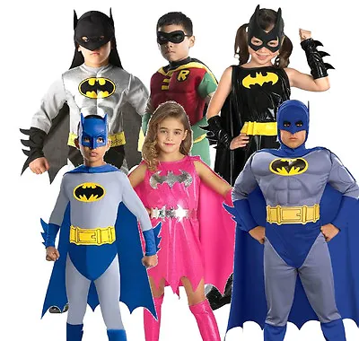 Child (R) BATMAN ROBIN BATGIRL DELUXE Superhero Girls Boys Fancy Dress Costume • £21.95