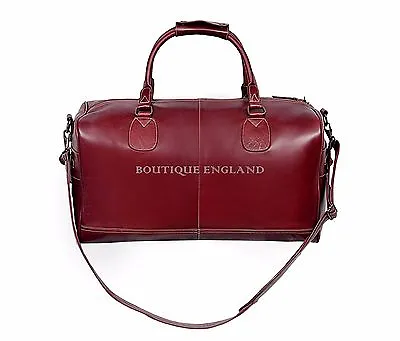 Weekend Bag Holdhall REAL LEATHER OXBLOOD | Duffel Style For Travel & Gym  • £89.79