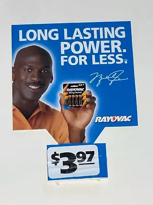 Michael Jordan * RAYOVAC Renewal ** RARE ** Window Cling Sticker • $17.99