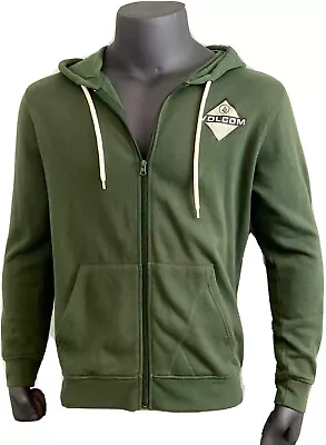 Volcom Logo Stone Classicfull Zip Hoodie Men's Size Medium In Green • $25