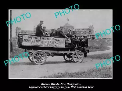 OLD 8x6 HISTORIC PHOTO OF BRETTON WOODS NH PACKARD MOTORS BAGGAGE CAR C1905 • $5.87