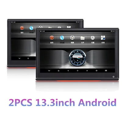 2PCS Car Headrest Monitor DVD Video Player 13.3  Touch Screen RAM Android 9.0 • $521.25