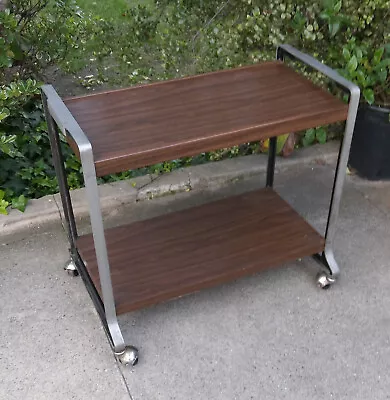 Rolling TV Food Drink Serving Cart Vintage Mid Century ? • $240