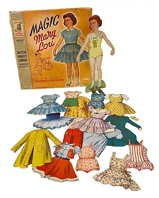 Vintage Milton Bradley Magic Mary Lou The Doll With The Magnetic Dress 1955 • $36.50