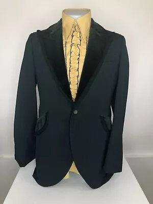 AFTER SIX Vintage 1960-70s Velvet Trim 40XL  DUMB & DUMBER Wedding Tuxedo Jacket • $55.11