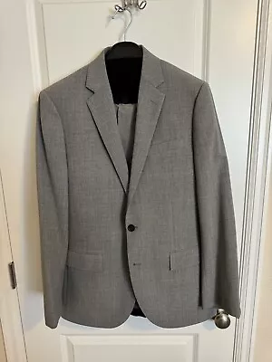 J Crew Ludlow 2 Piece Full Suit Slim Fit Sharkskin Grey 40R Jacket 32 X 34 Pants • $174.99