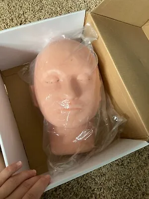 Makeup Practice Mannequin Head White Double Face One Face Not Used At All • $25