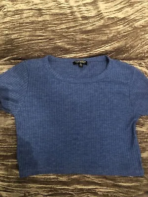 £8 • Buy Top Shop Ladies Cropped Blue Tee Shirt - Size 10