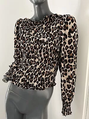 DECJUBA Shirred Animal Print Top Shirt Size 12 • $26