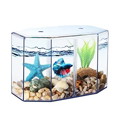 Small Fish Tank - Mini Betta Bow Tank Tiny Aquarium Tank - Include Starfish  • $25.62