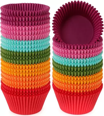 Caperci Bright Rainbow Jumbo Cupcake Liners Extra Large Muffin Baking Cups 300-C • $14.49