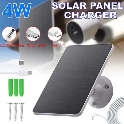 4W Solar Panel Charger For Ring Camera Spotlight & Stick Up Cam With 10ft Cable • $20.96