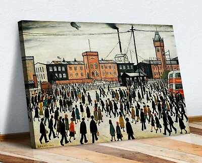 £12.74 • Buy Going To Work CANVAS WALL ART PRINT ARTWORK PAINTING PICTURE Ls Lowry Style