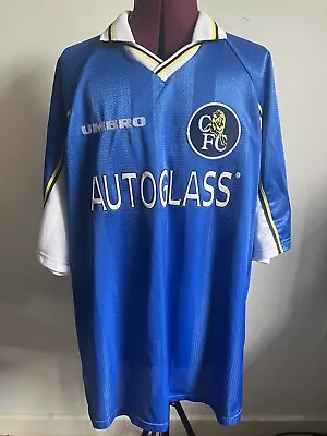 Chelsea 1997/1998 Umbro Dennis Wise Football Shirt Home Blue Jersey Mens 2XL • £124.99