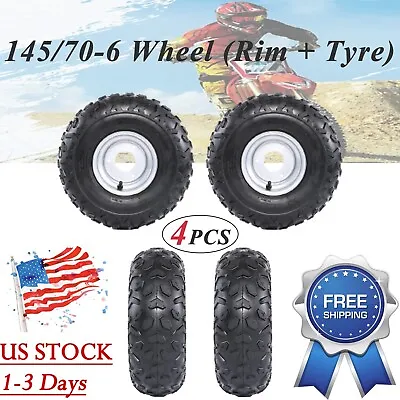 4PCS 145/70-6 145x70-6 Wheel Go Kart Tire Rim For ATV Quad Mini Bike 4 Wheeler • $189.40
