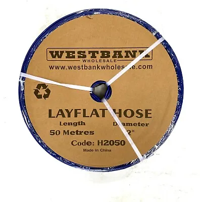 50 Metre 2  Layflat Hose Reel Roll Lay Flat Inch PVC Delivery Discharge Outlet • £61