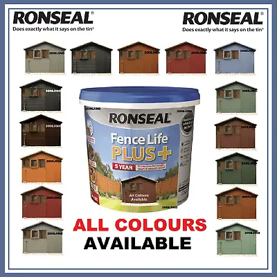 £13.47 • Buy Ronseal Fence Life Plus Garden Shed & Fence Paint 5L- UV Potection All Colours