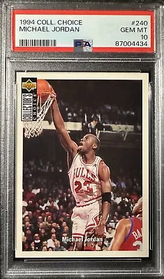 1994 Collector's Choice #240 Michael Jordan Bulls HOF PSA 10 GEM MINT • $78.99