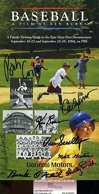 Vin Scully Jsa Coa Hand Signed By 8 Ken Burns Baseball Booklet Cert Autograph • $369