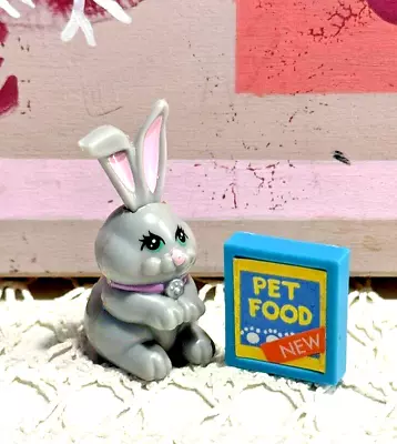 Vintage 1992 Kenner Littlest Pet Shop Pet Grey Bunny Rabbit Mail Away Pet + Food • $20.83