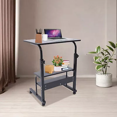 Computer Desk Home Office Desk PC Laptop Table Office Desk With Rolling Wheels • $29.36