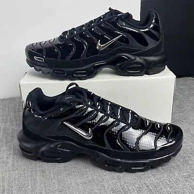 Men's Size 10.5 Nike Air Max Plus 'Black Chrome' Volt Running Shoes FJ2591-001 • $152.95