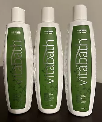 3 Bottles Vitabath Original Spring Green Moisturizing Bath & Shower Gelle 16 Oz • $57.95