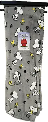 Grey SNOOPY & Woodstock Paw Print OVERSIZE Throw Blanket 60x70 Inch • $45.95