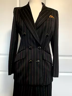Vintage Escada 100% Wool Double Breasted Blazer Pants Suit Set 36 • $350