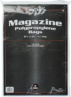 Lot 100 Standard Regular Size Magazine Sleeves Bags Pack BCW Storage Protector • $16.85